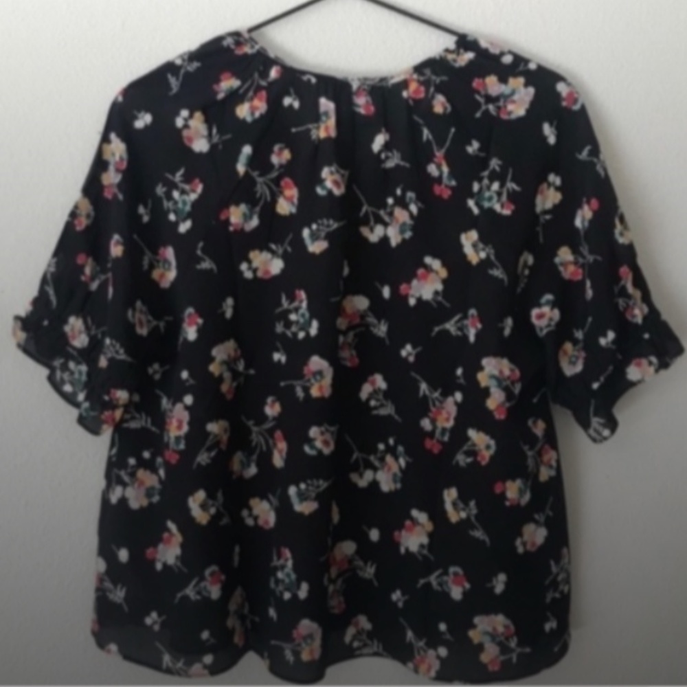 NWT Madewell Silk Notched Ruffle Cuff Blouse - Picture 5 of 9